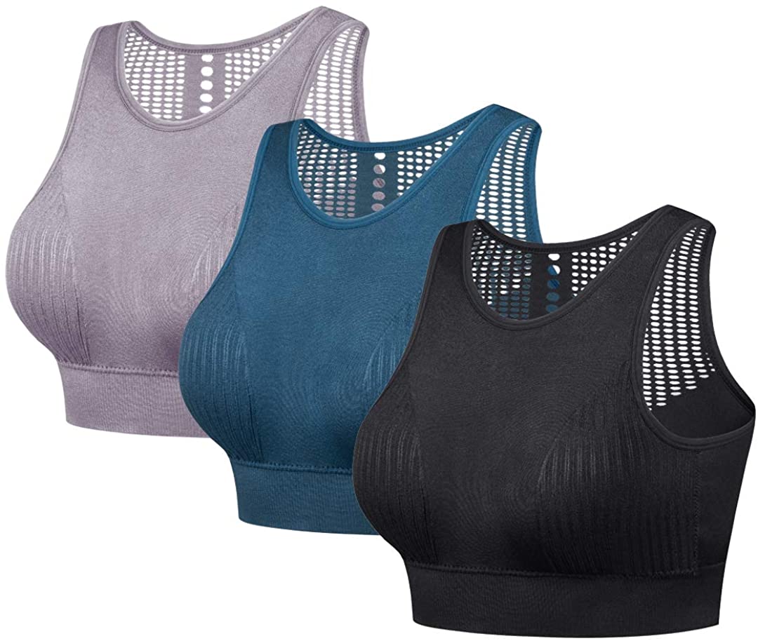 Price:$9.99 qualidyne Padded Women Yoga Sports Bra High Impact for Running Gym Workout Fitness at Amazon Women’s Clothing store