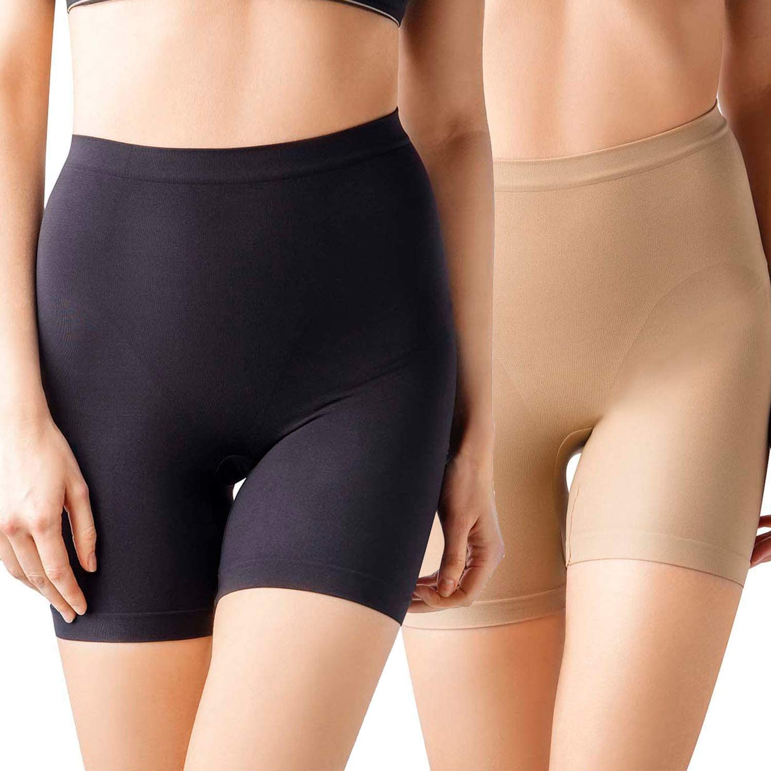 Price:$17.99 MD 2 Pack Women Shapewear Thigh Slimmer Tummy Control Body Shaper Shorts Underwear Hi-Waist Butt Lifter Bodysuit Panties at Amazon Women’s Clothing store