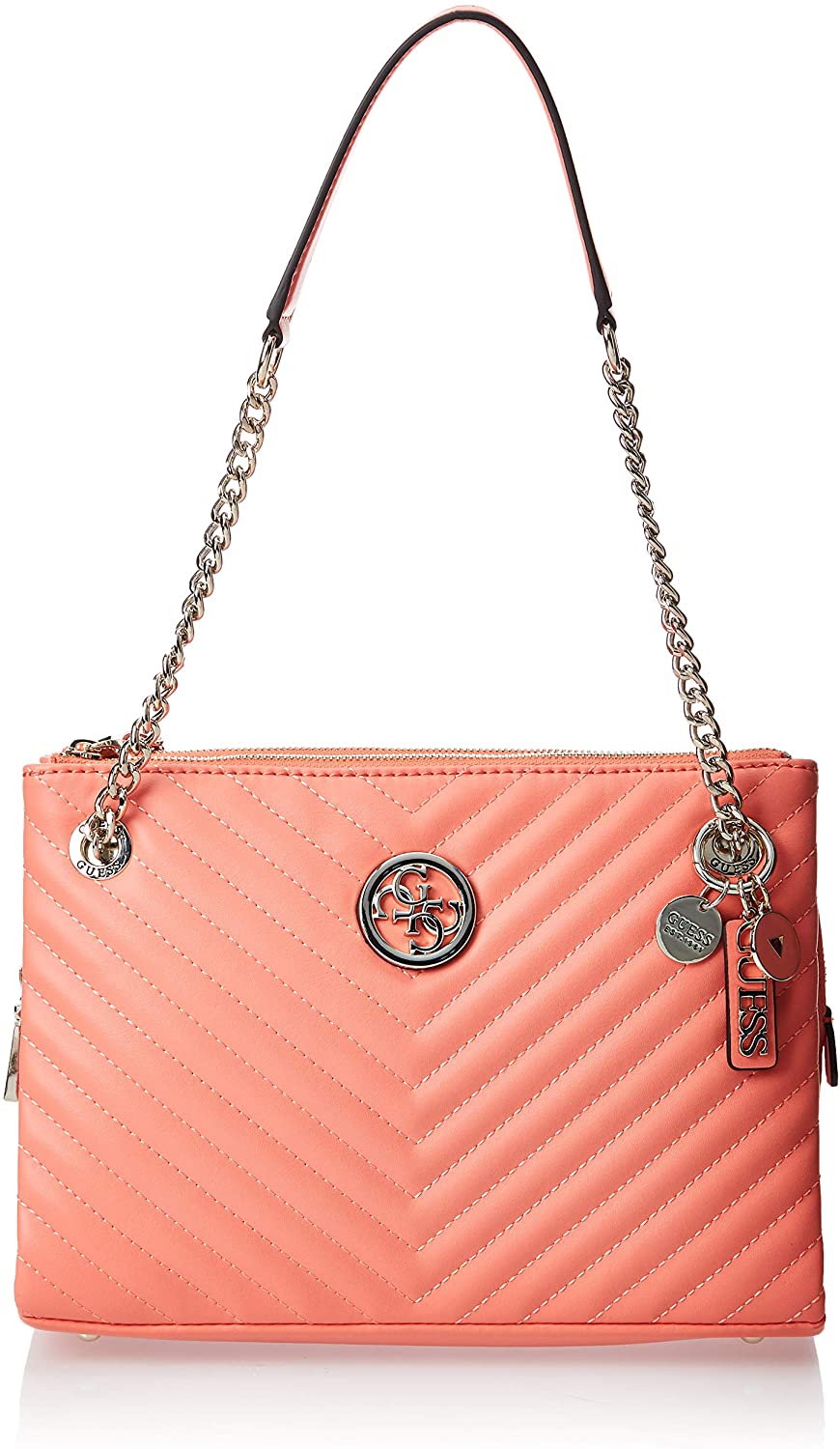 Price:$68.99 GUESS Blakely Shoulder Bag Coral One Size  Handbags   