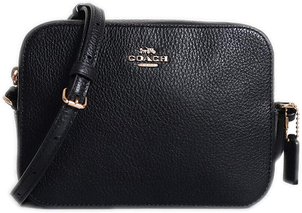 Price:$0.00 Coach Pebble Leather Mini Camera Crossbody Shoulder Bag, Black  Handbags   