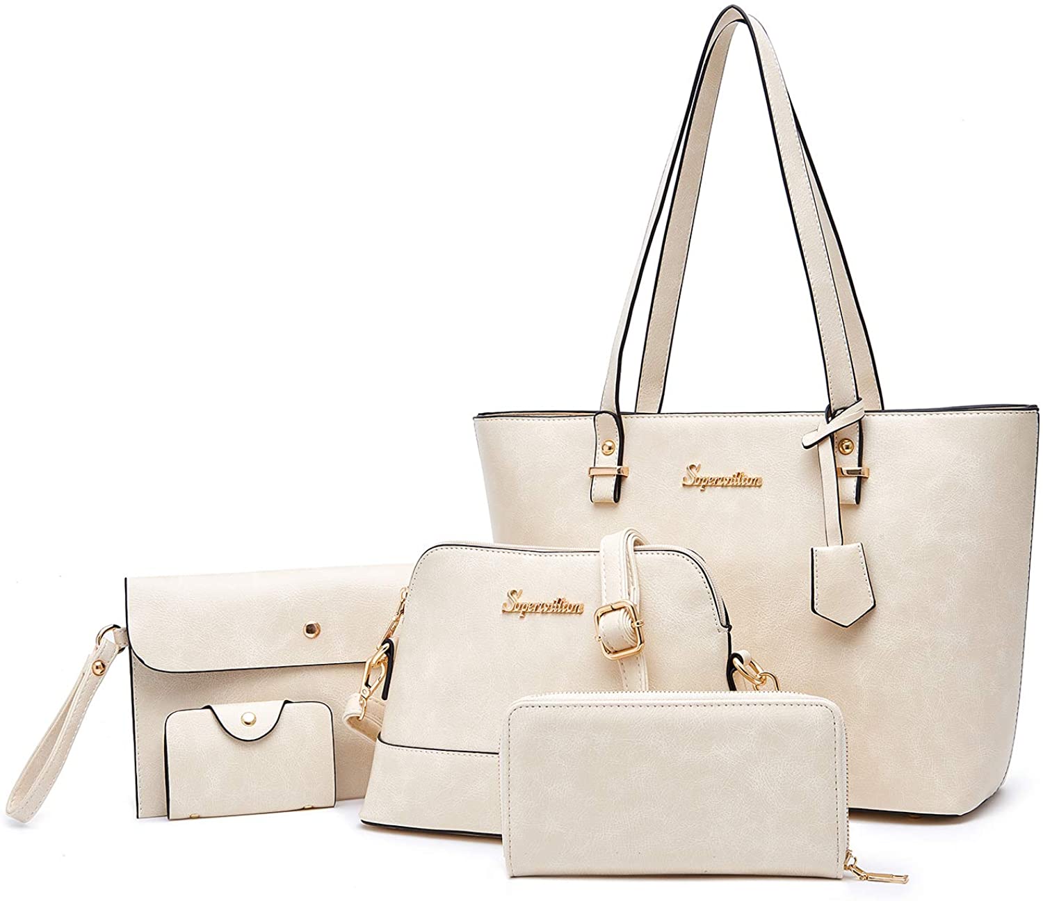 Price:$37.99    Soperwillton Handbags for Women Fashion Ladies Tote Shoulder Bag Top Handle Satchel 5pcs Purse Set  Clothing