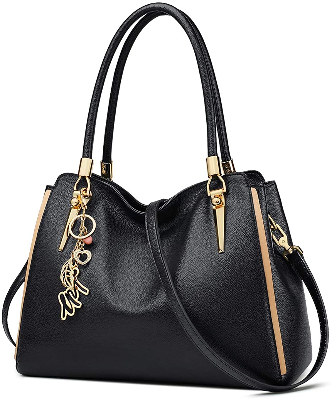 Price:$92.59    LAORENTOU Genuine Leather Handbags for Women, Ladies Top-handle Tote Purse Shoulder Bags for Valentine's Day  Clothing