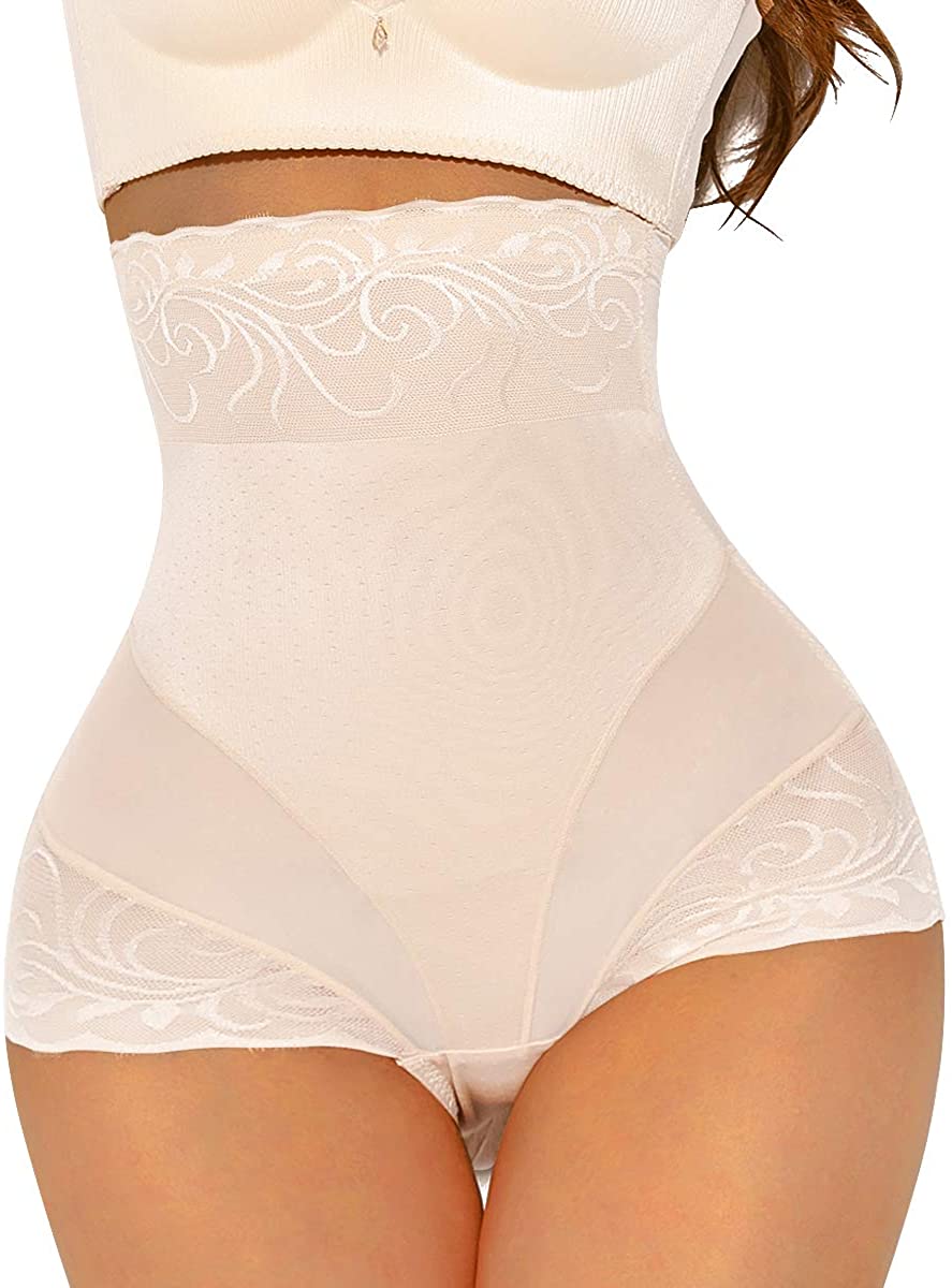 Price:$14.99 Finlin Women Body Shaper High Waist Butt Lifter Control Thong Panty Slimmer Panties Waist Trainer at Amazon Women’s Clothing store