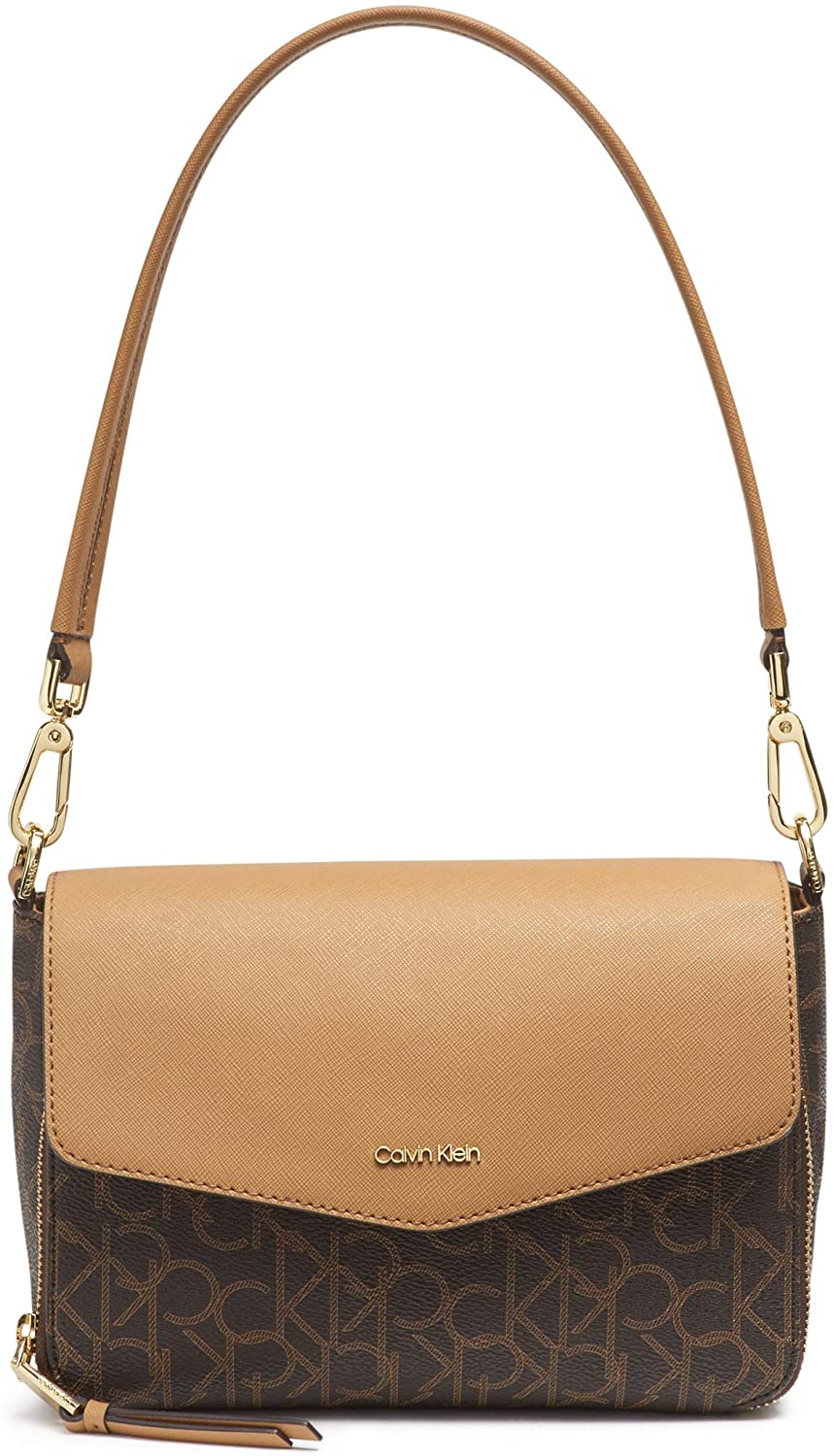 Price:$93.99 Calvin Klein Ava Signature Demi Shoulder Bag, BRN/KKI/CSHW  Handbags   