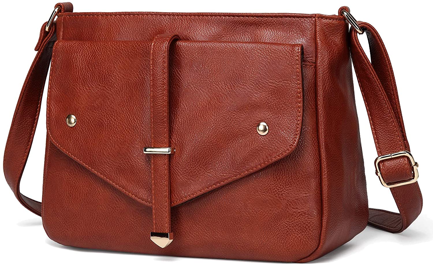 Price:$26.89 Crossbody Bags for Women, VASCHY Vegan Leather Fashion Handbag Purse Shoulder Bag Brown  Handbags   