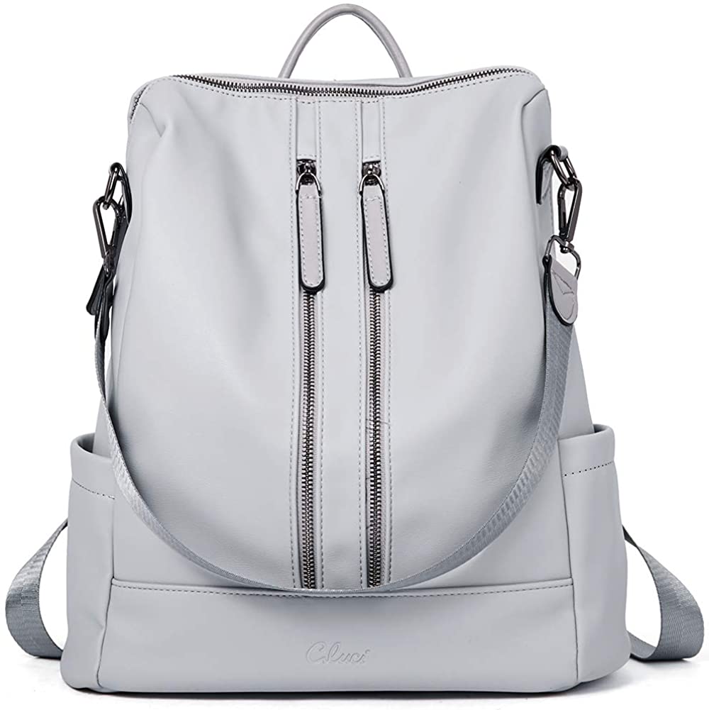 Price:$35.99 Women Backpack Purse Leather Fashion Travel Casual Detachable Ladies Shoulder Bag Gray  Handbags   