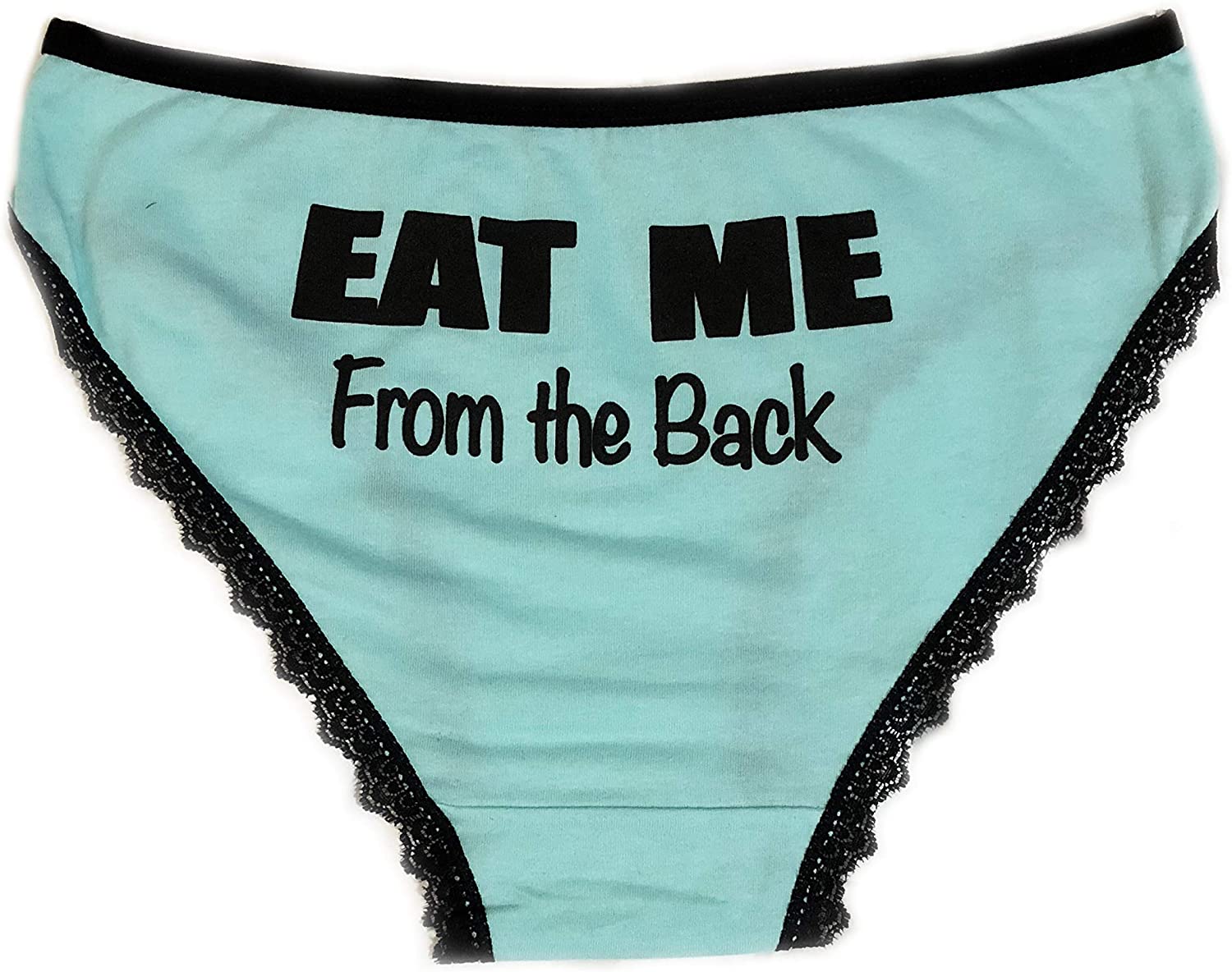 Price:$11.95 Eat Me from The Back Cotton Panty with Dots and Lace at Amazon Women’s Clothing store