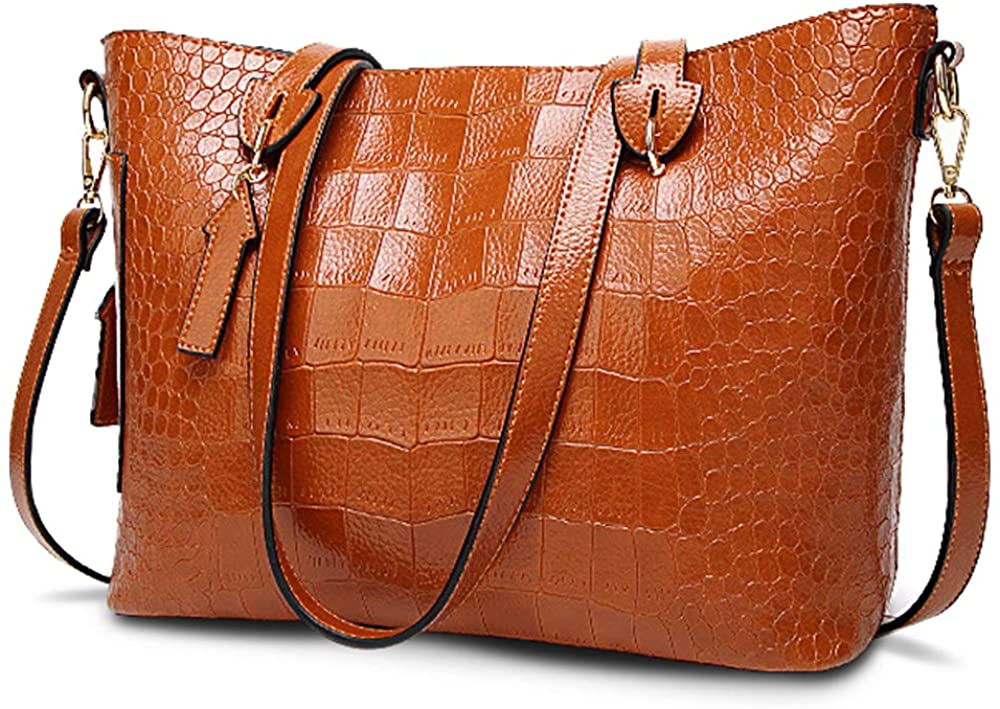 Price:$21.99    Handbags for Women PU Leather Tote Shoulder Bags Ladies Purses and Handbags Medium Size (Brown)  Clothing