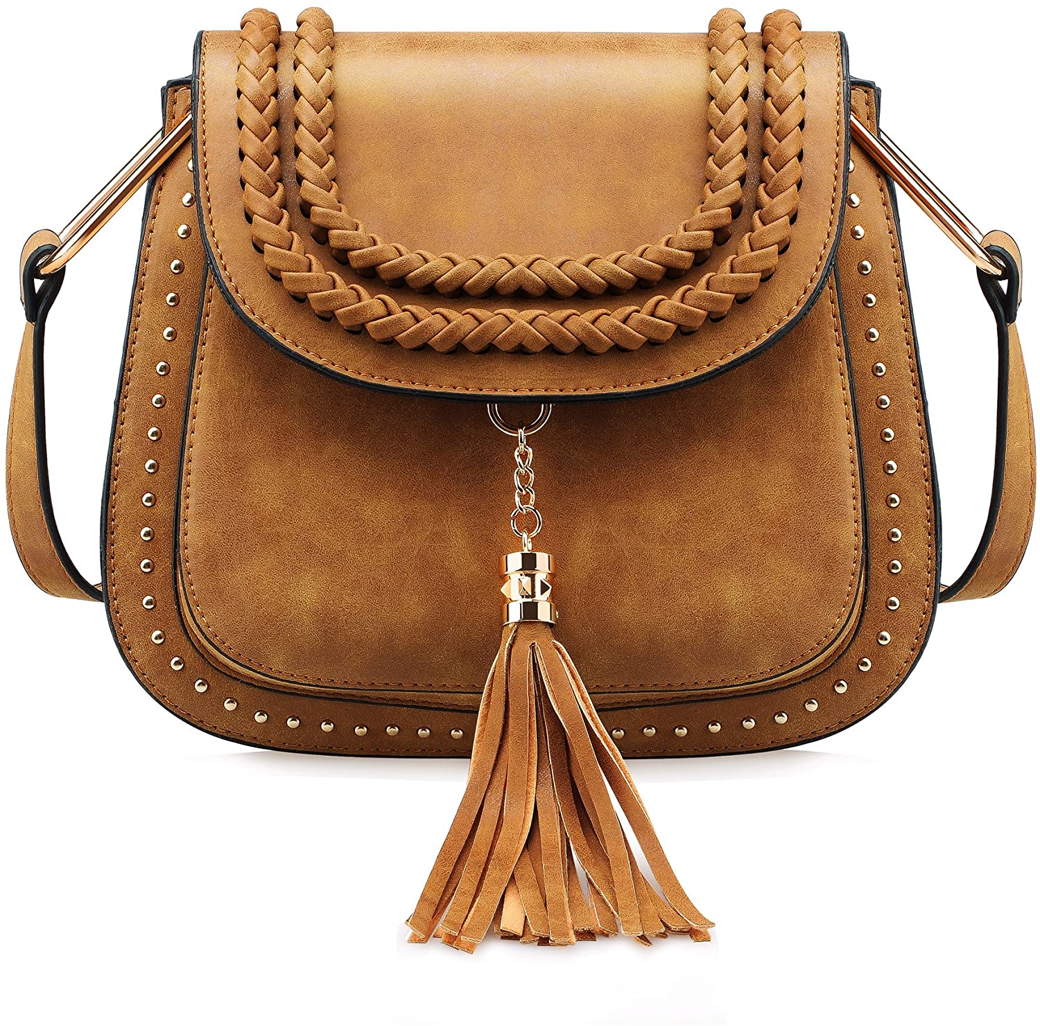 Price:$35.99    Tom Clovers Crossbody Bags for Women Vintage Tassel Saddle Shoulder Bag Sling Bag Shopping Travel Satchel  Clothing