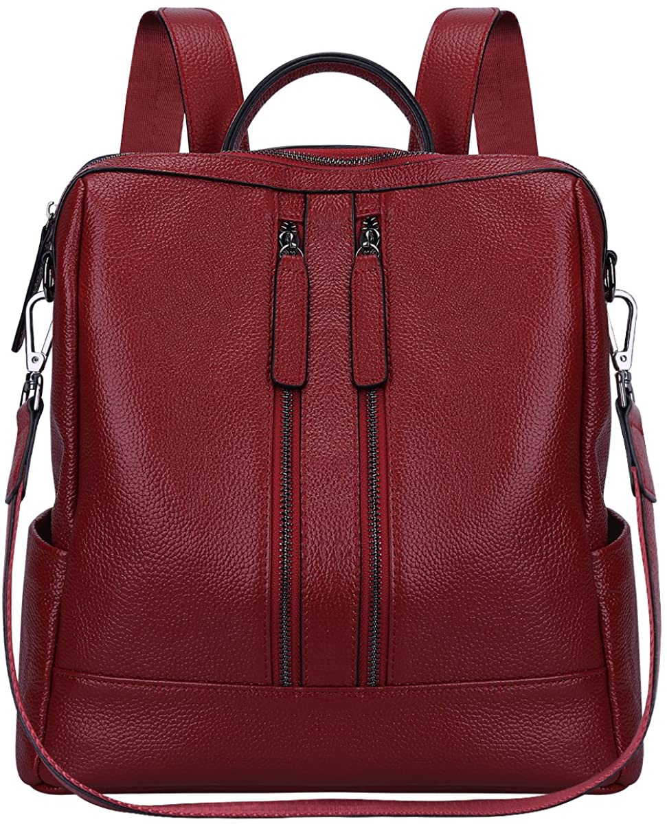 Price:$53.99    S-ZONE Women Genuine Leather Backpack Casual Shoulder Bag Purse Medium  Clothing
