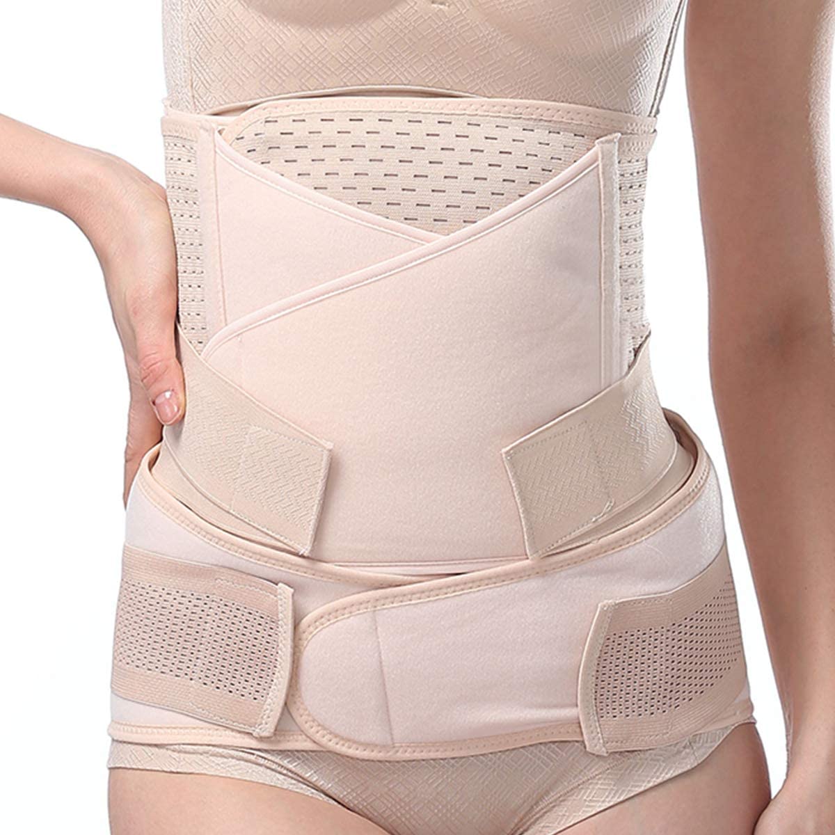 Price:$19.55 Postpartum Belly Wraps, 3 in 1 Breathable Post Pregnancy Belly Bands C-section Recovery Shapewear at Amazon Women’s Clothing store