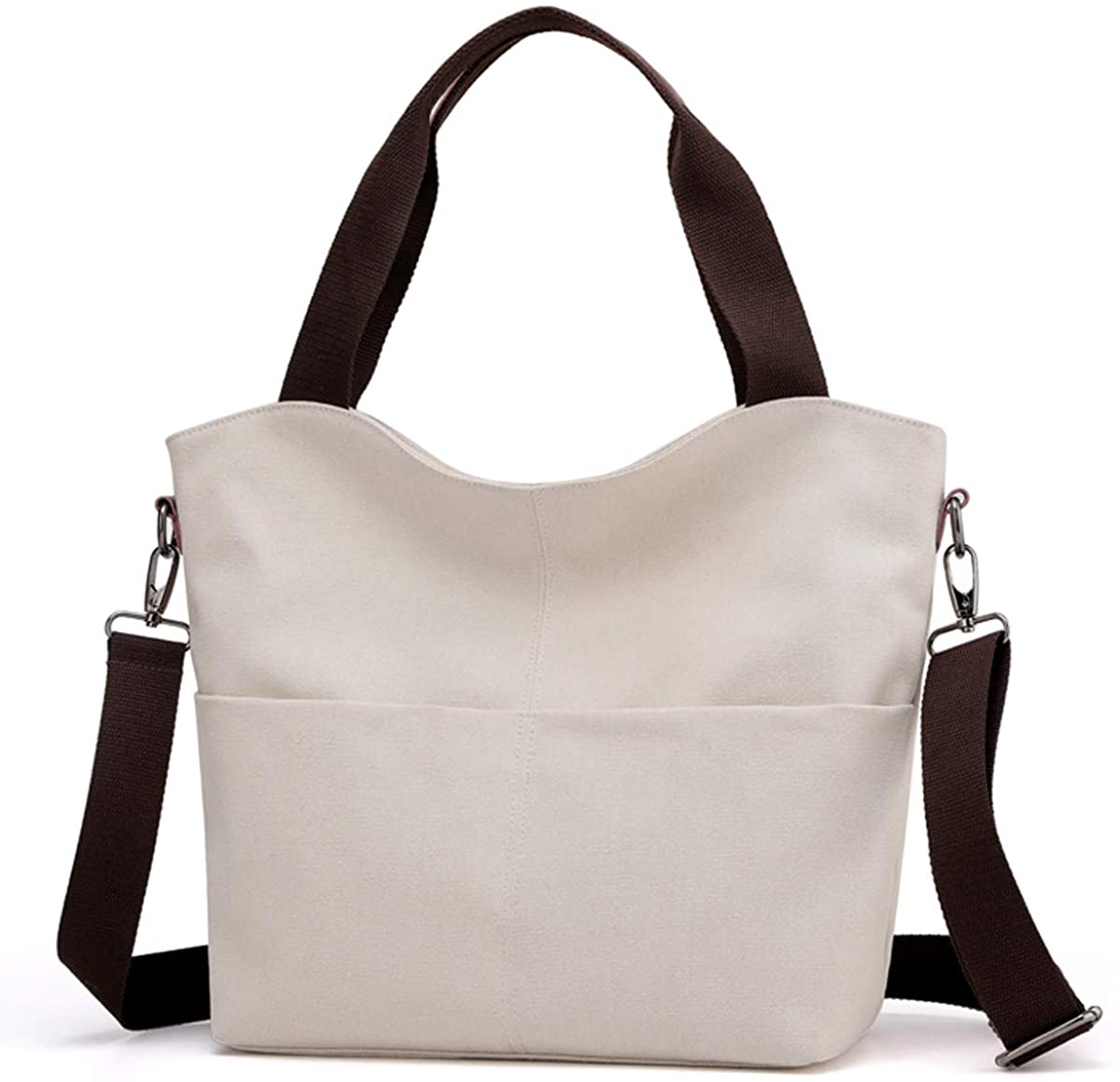 Price:$20.99    Hobo Handbags, DOURR Canvas Crossbody Bags for women Fashion Crossover Purse Cotton Shoulder Bag (Beige)  Clothing
