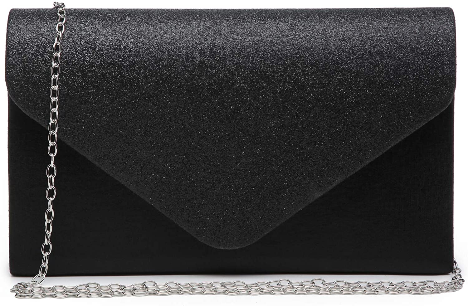 Price:$11.99 Dasein Women Evening Bags Formal Clutch Purses for Wedding Party with Shoulder Strap and Glitter Flap (oldBlue)  Handbags   