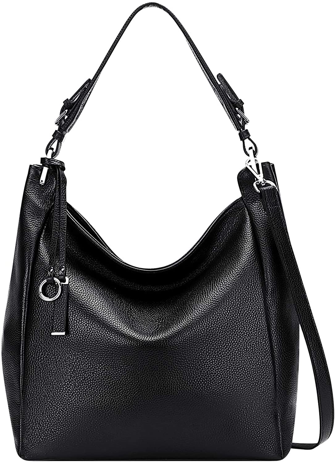 Price:$68.67    ALTOSY Shoulder Bags for Women Large Ladies Genuine Leather Hobo Handbag Crossbody Bag (S100-2 Silver Black)  Clothing