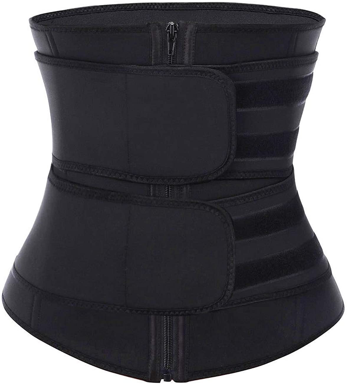 Price:$33.99 SHER Women Latex Waist Cincher Steel Boned Corset for Weight Loss Waist Trainer with Double Belt at Amazon Women’s Clothing store