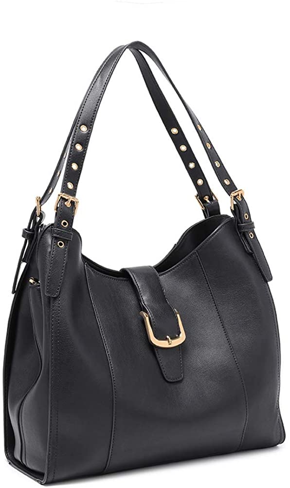 Price:$32.99    Plambag Faux Leather Hobo Bag for Women Tote Purse Crossbody Shoulder Handbag Black  Clothing