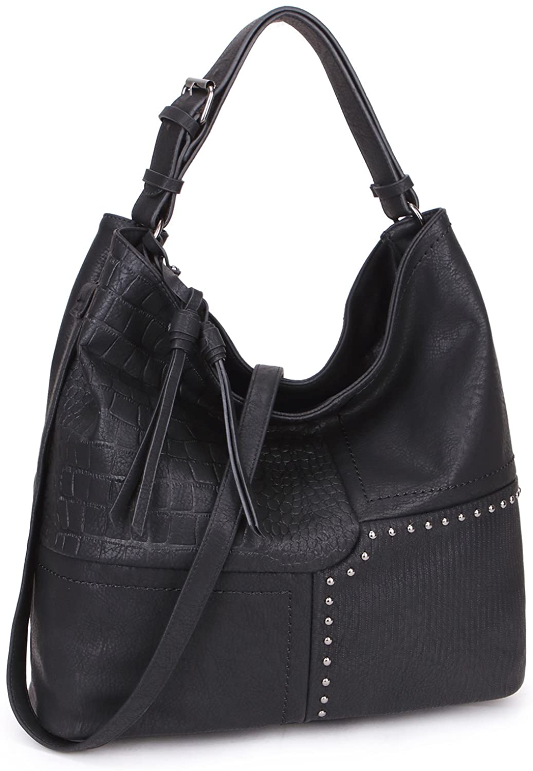 Price:$28.99    Women Vegan Leather Large Fashion Hobo Shoulder Bag Purse Handbag Tote Work Bag with Shoulder Strap  Clothing
