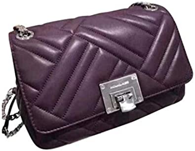 Price:$249.99 Michael Kors Vivianne Medium Shoulder Flap Lamb Leather Bag (damson)  Handbags   