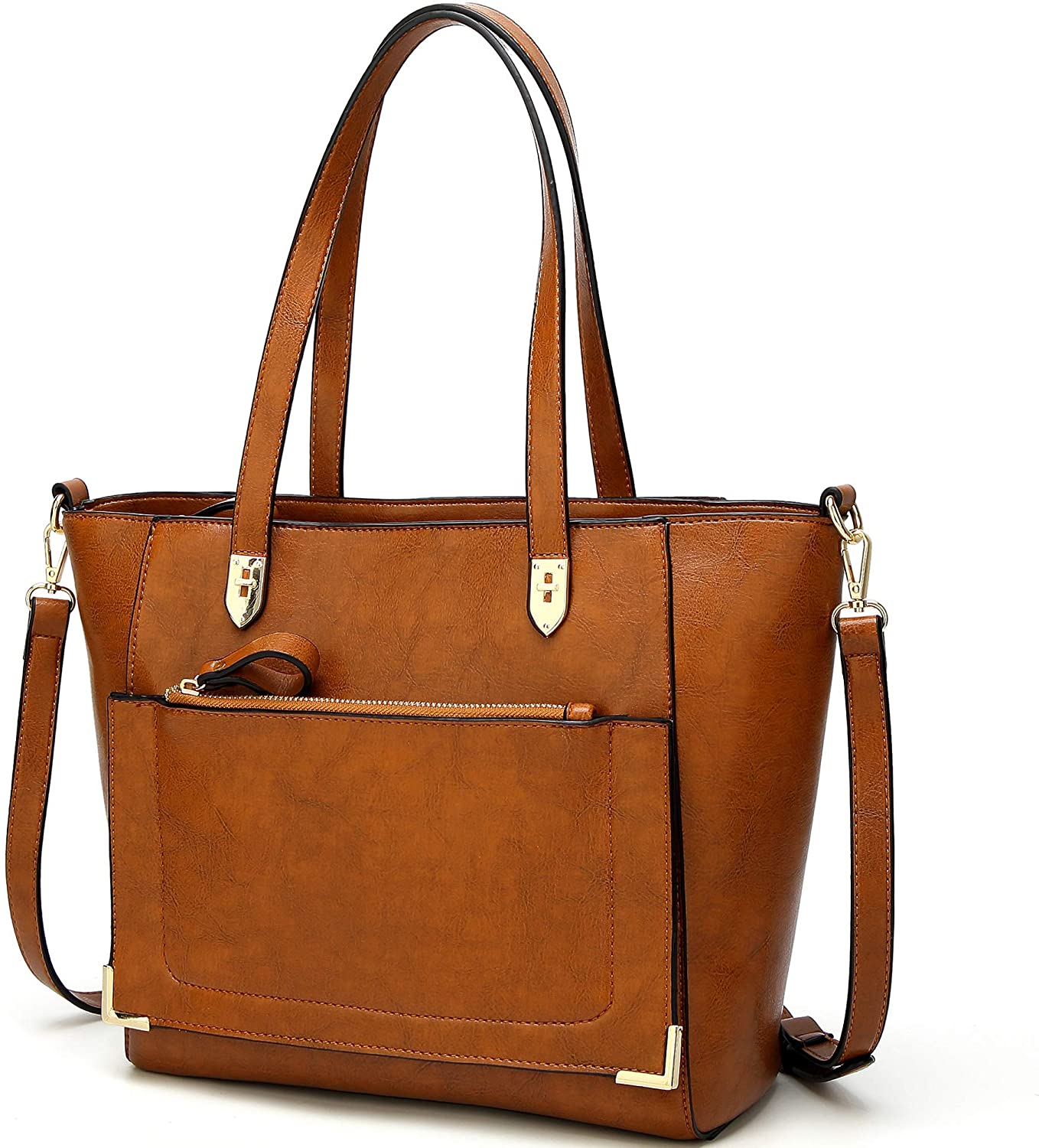 Price:$23.99    YNIQUE Women Top Handle Handbags Satchel Purse Tote Bag Shoulder Bag, Brown, Medium  Clothing