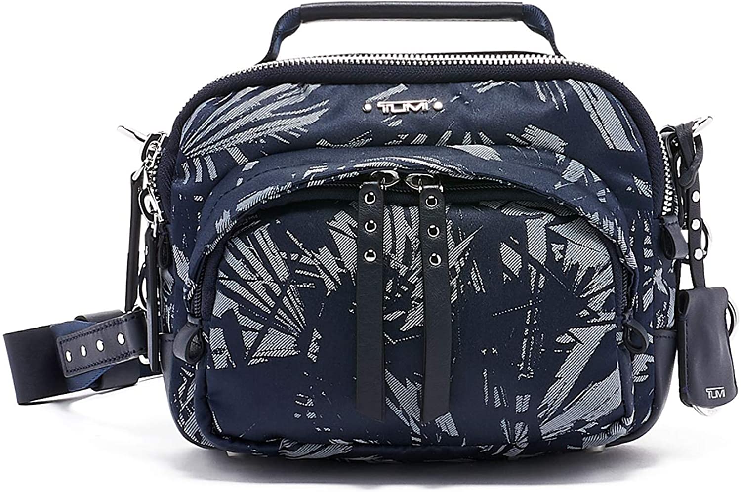 Price:$209.00    TUMI - Voyageur Troy Crossbody Bag - Over Shoulder Satchel for Women - Blue Palm Print  Clothing
