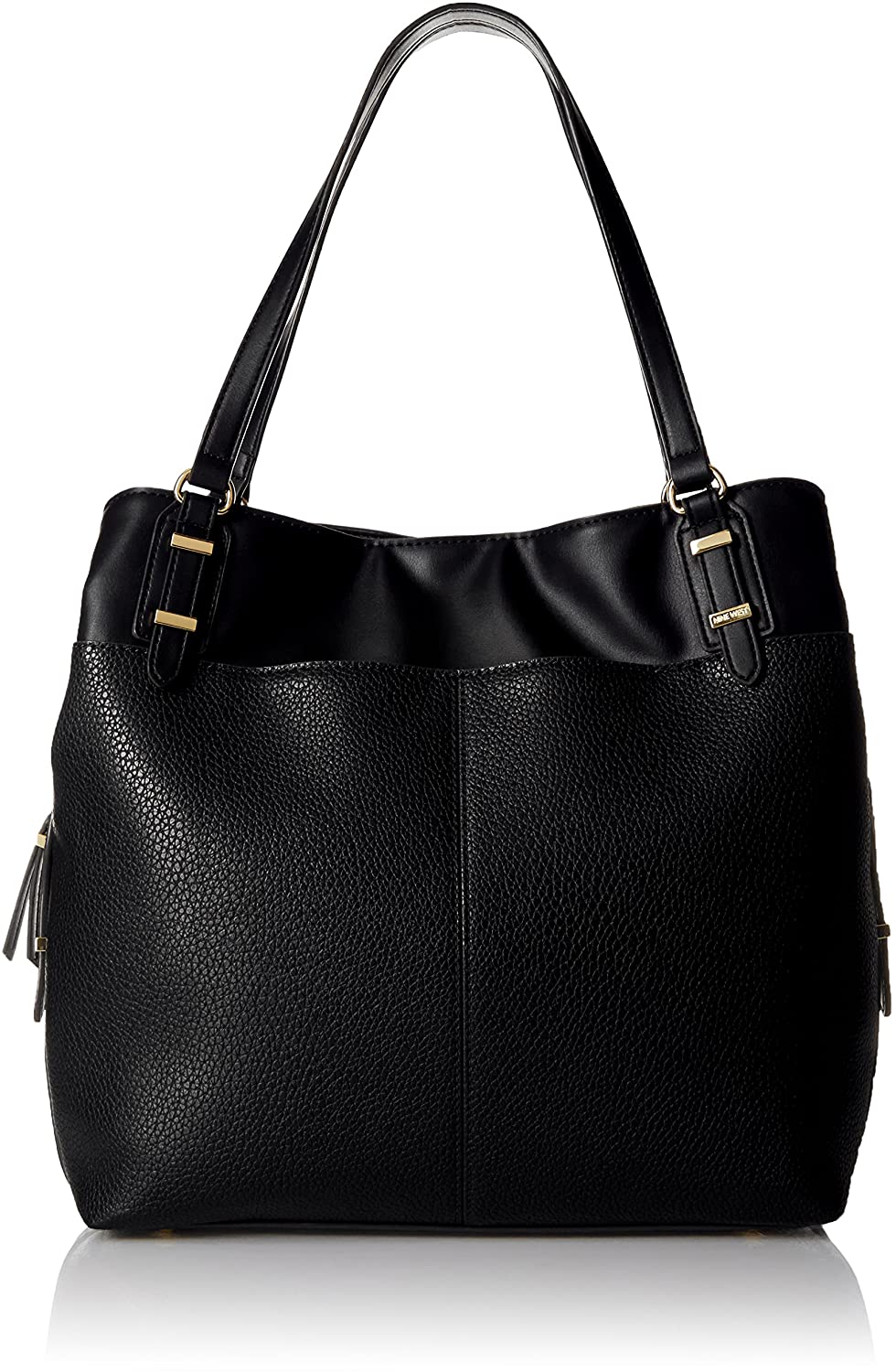 Price:$68.37 Nine West Tying Up Loose Ends Shoulder Bag, Black/Black  Handbags   