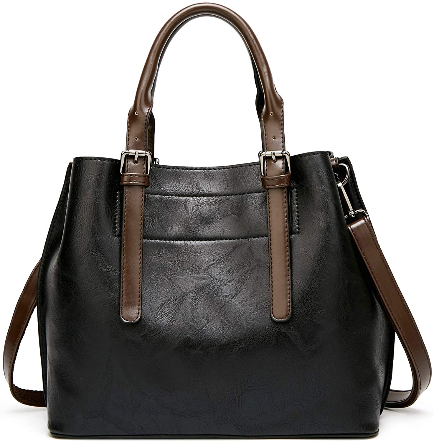 Price:$22.99    FADPRO Women Shoulder Bag Top Handle Satchel Faux Leather Ladies Crossbody Handbags - Black  Clothing