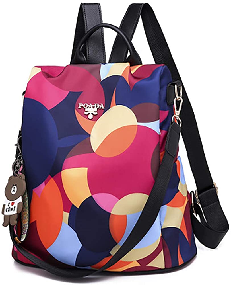 Price:$23.99    Women Backpack Purse Waterproof Anti-theft Daypack Lightweight School Shoulder Bag (Multicolor)  Clothing