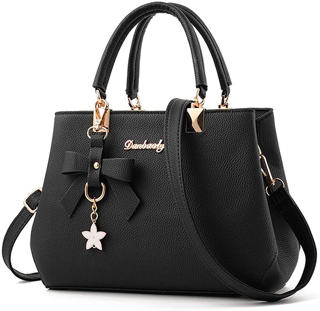 Price:$23.29    Dreubea Womens Handbag Tote Shoulder Purse Leather Crossbody Bag Black  Clothing