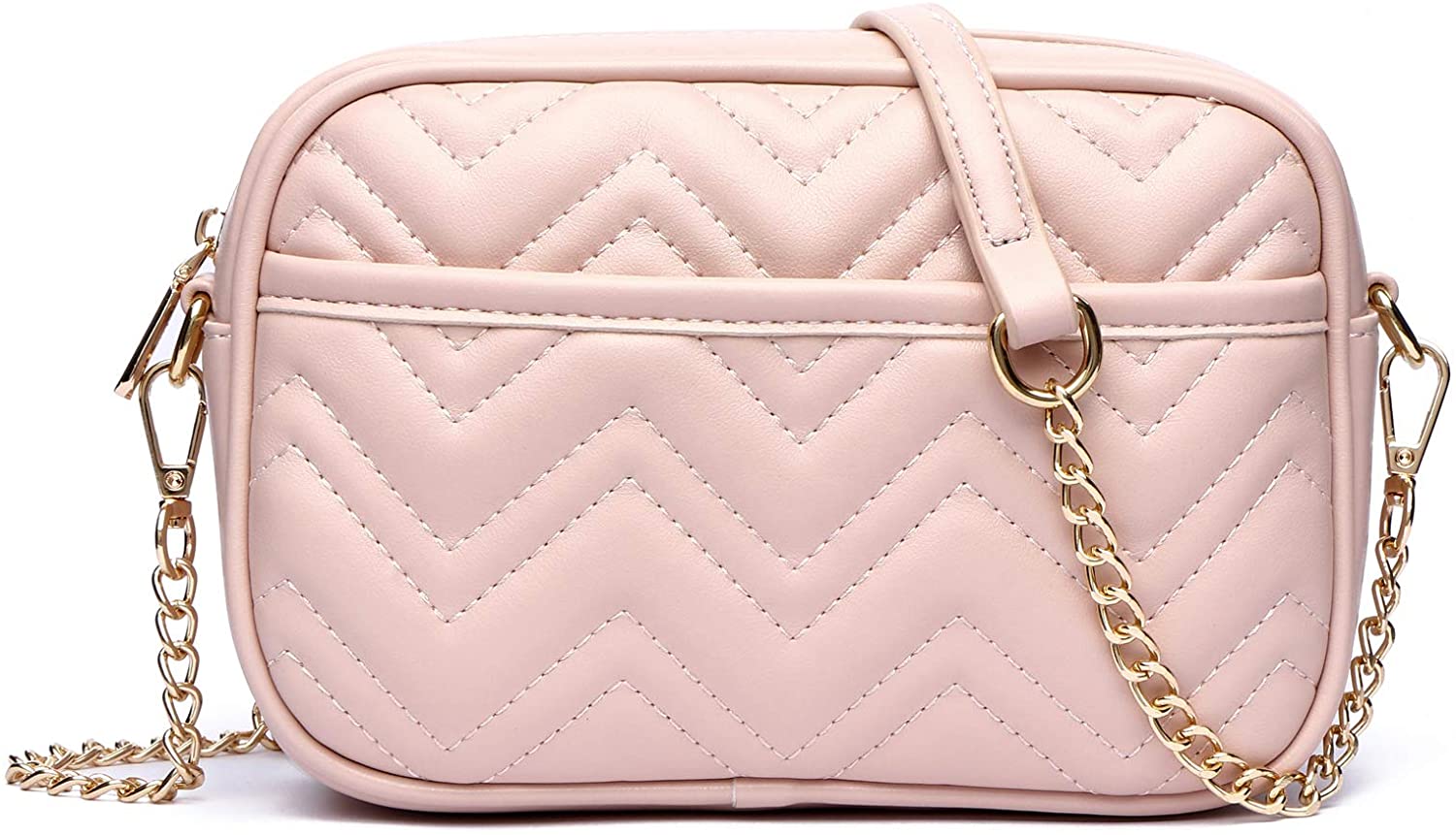 Price:$19.99 Crossbody Bags for Women, Lightweight Purses and Handbags PU Leather Small Shoulder Bag Satchel with Adjustable Strap (Pink)  Handbags   