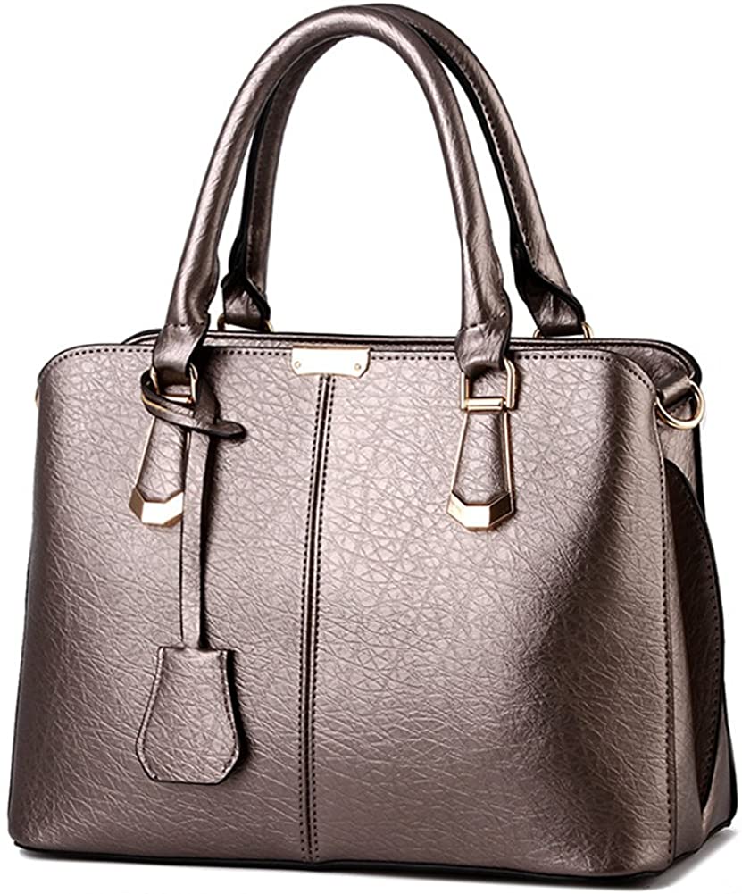 Price:$25.00    Purses and Handbags for Women Fashion Messenger Bag Ladies PU Leather Top Handle Satchel Shoulder Tote Bags (metallic)  Clothing