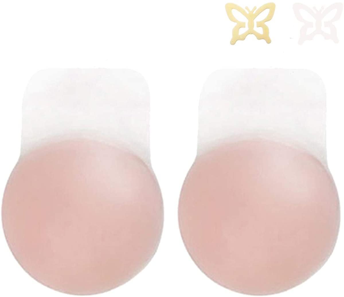 Price:$12.99 Nipple Covers, Silicone Breast Lift Reusable Nippleless Cover Pasties for Women Nipplecovers(1 Round) at Amazon Women’s Clothing store