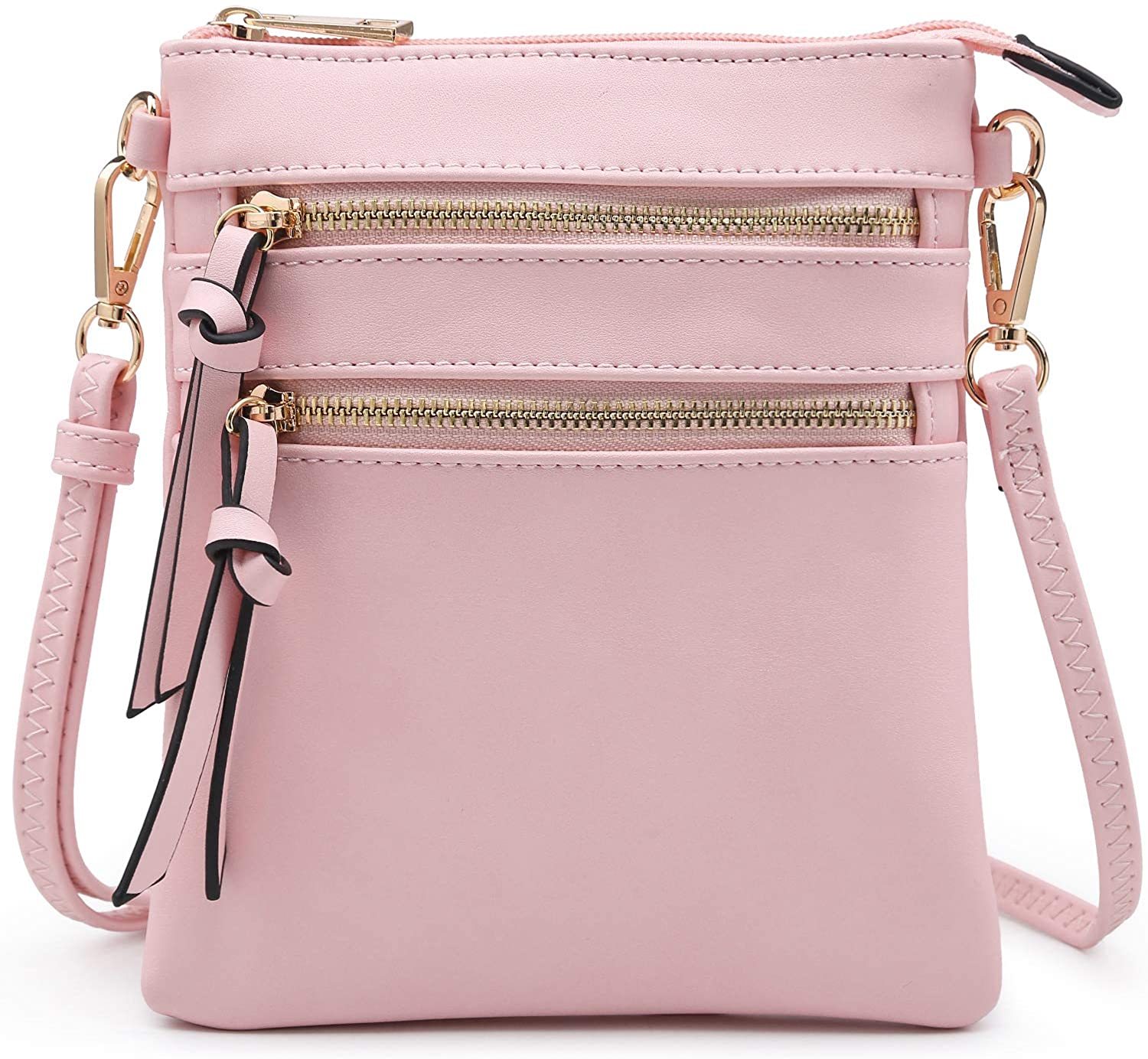 Price:$17.99 Dasein Crossbody Bag Lightweight Shoulder Purse Functional Handbag Multi Pocket Vegan Leather  Handbags   