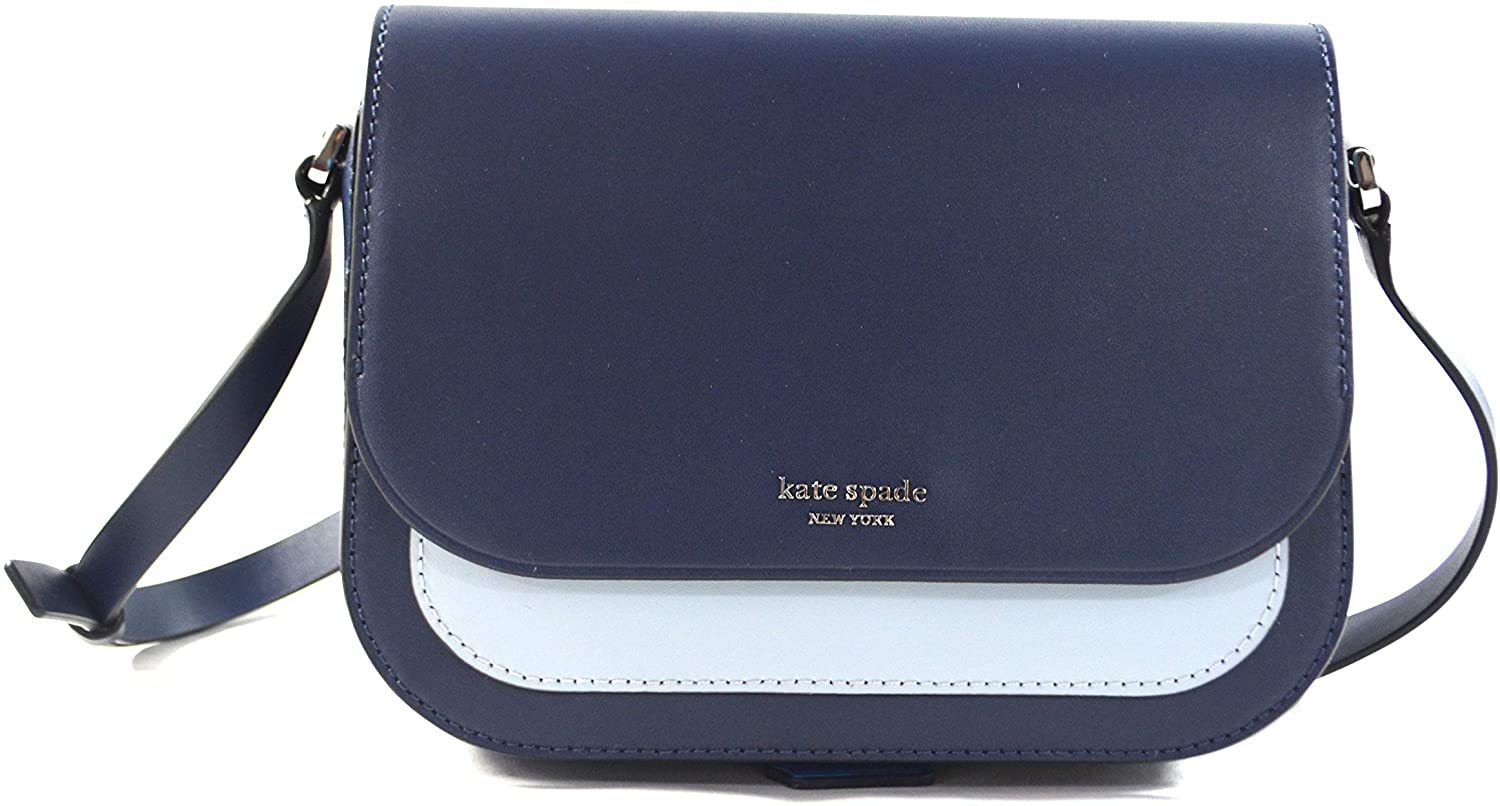 Price:$119.99    Kate Spade Nadine Colorblock Medium Flap Leather Shoulder Crossbody Bag Purse Handbag, Nightcap  Clothing