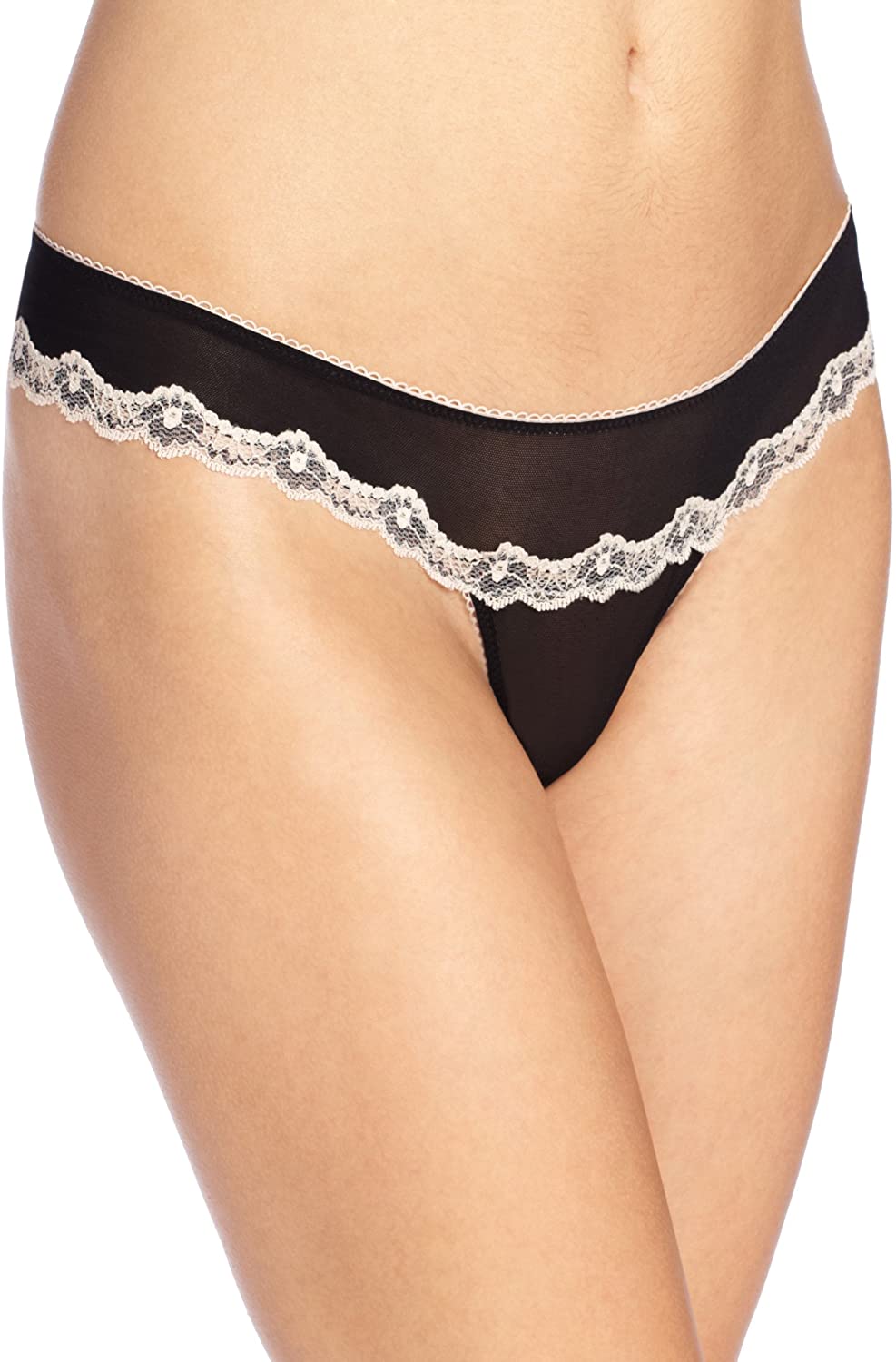 Price:$14.00    Honeydew Intimates Women's Ribbon Lace Up Thong Panty, Noir, Medium/Large  Clothing