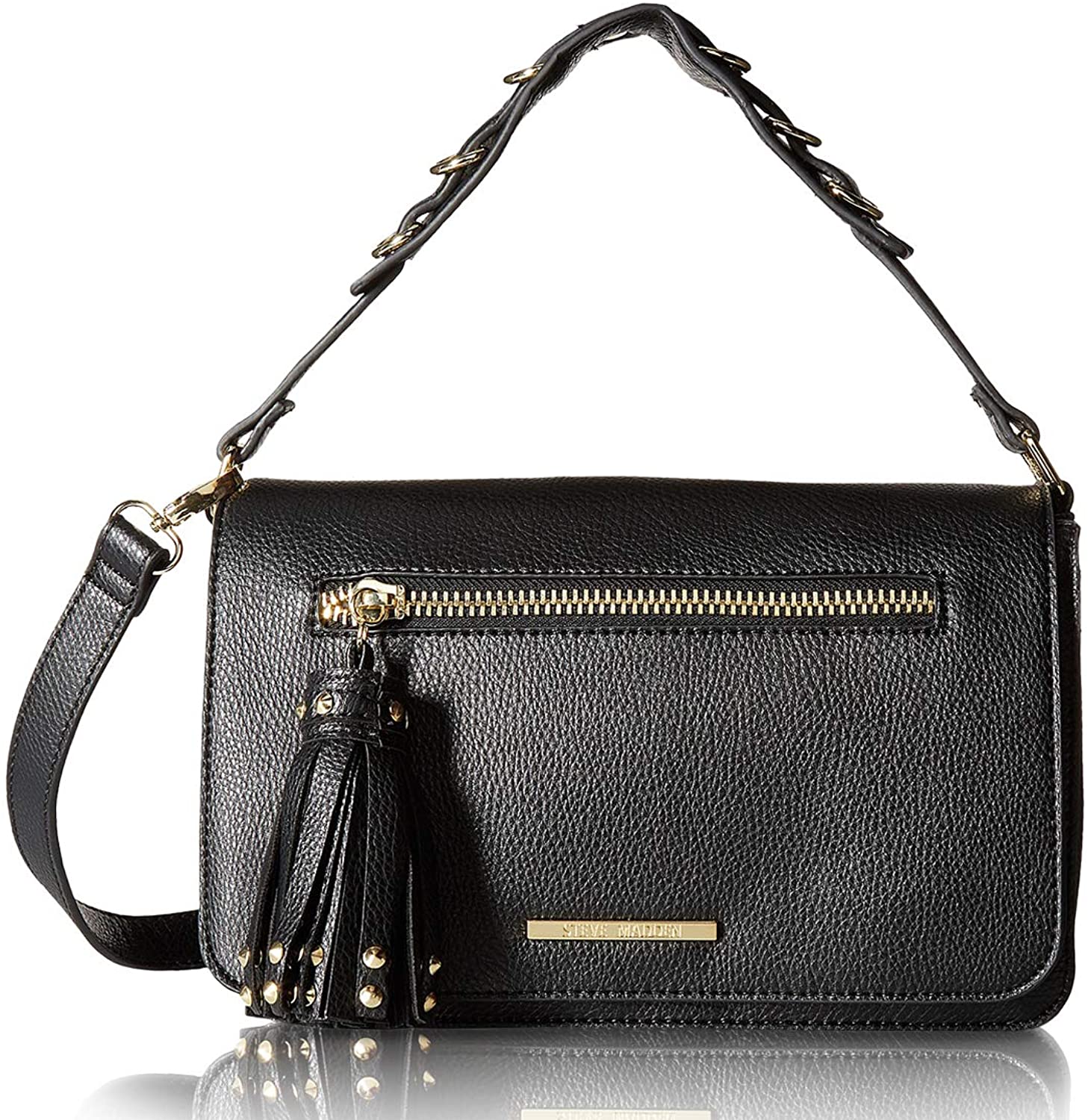 Price:$49.99 Steve Madden Balisha2 Update Shoulder Bag, Black  Handbags   