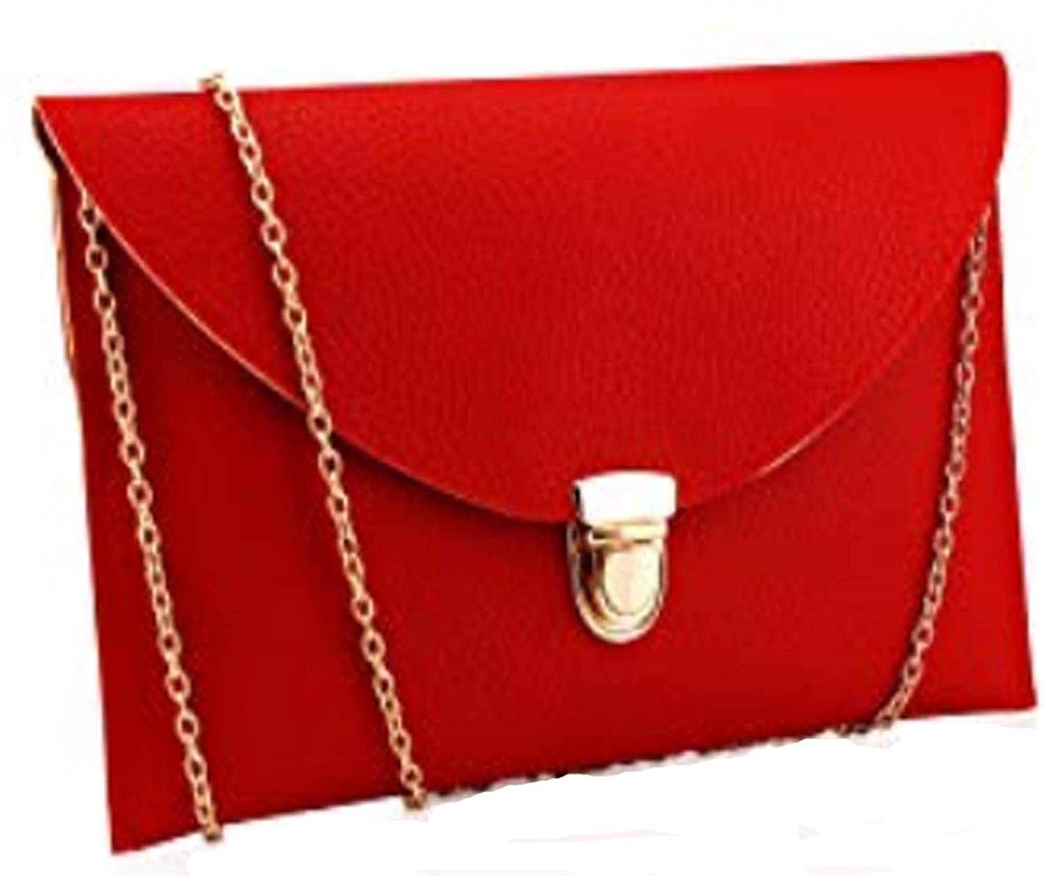 Price:$7.99 Amaze Fashion Women Handbag Shoulder Bags Envelope Clutch Crossbody Satchel Tote Purse Leather Lady Bag (Red)  Handbags   
