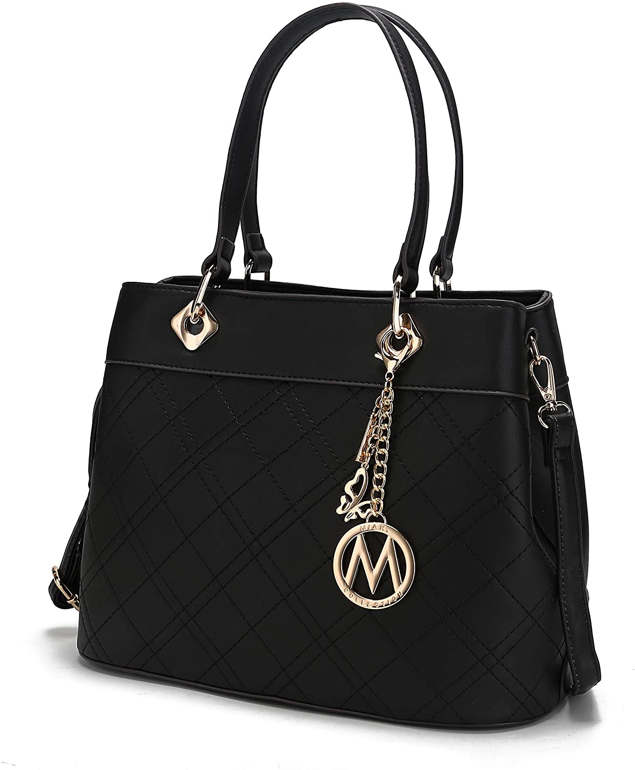 Price:$42.99    Top Handle Satchel Handbags Shoulder Bag Tote Purse Handbag Fantasia Handbag by Mia K.Black  Clothing
