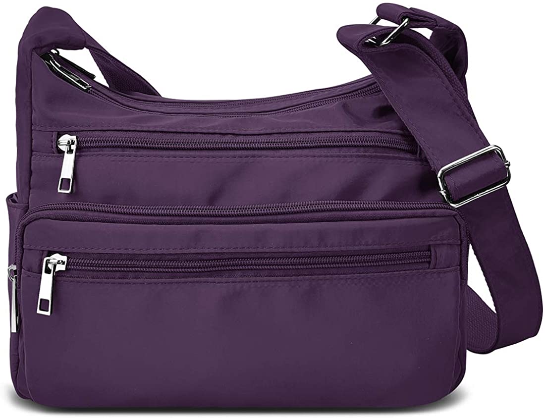 Price:$17.90 Crossbody Bag for Women Waterproof Messenger Shoulder Bag Casual Nylon Purse Handbag Multi Pocket Lightweight Travel Bag  Handbags   