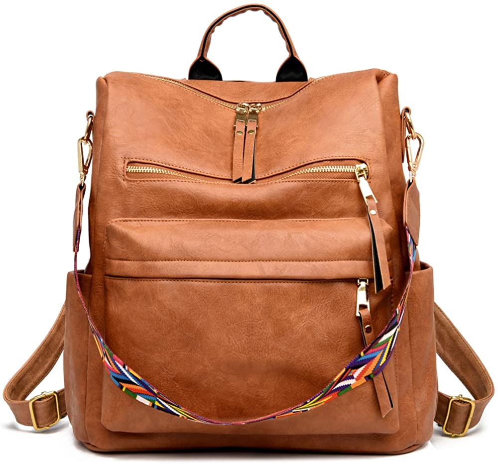 Price:$28.90    Women's Fashion Backpack Multipurpose Design Handbags and Shoulder Bag PU Leather Travel bag  Clothing