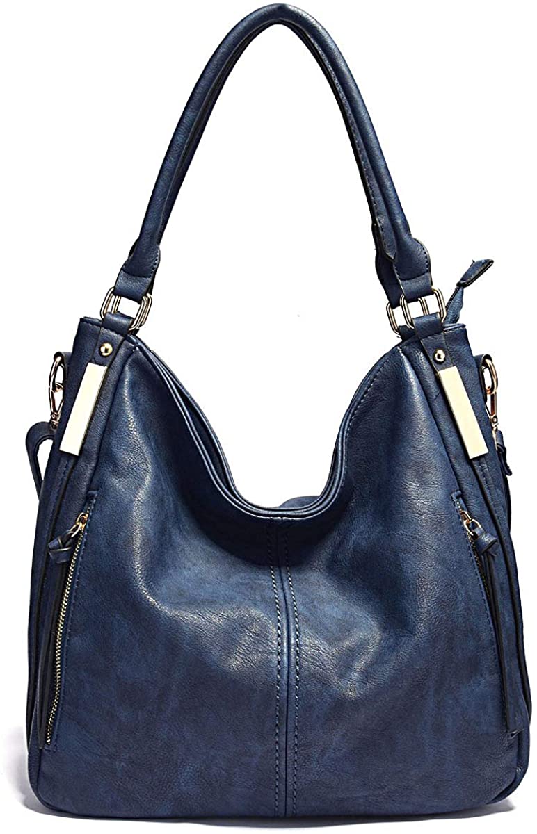 Price:$35.99    Women Handbags Hobo Shoulder Bags - AB Earth Large Designer Ladies PU Leather Purse and Bag,H004 (Navy)  Clothing