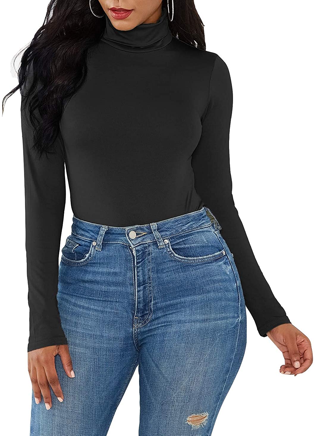 Price:$10.98 GEMBERA Womens Turtleneck Long Sleeves Bodysuit Thong Top Leotard at Amazon Women’s Clothing store