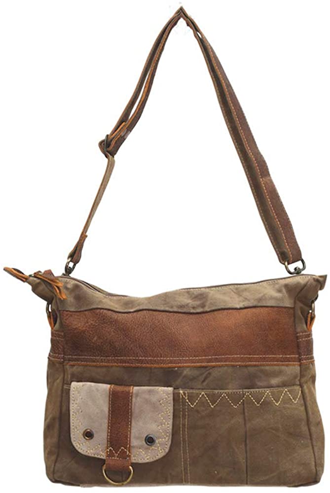 Price:$33.99    Myra Bags Perfection Upcycled Canvas Shoulder Bag S-0703  Clothing