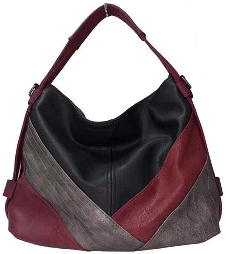 Price:$20.99    Chikencall Women’s Classica Colorblock Hobo Bag Multicolor Totes Handbag and Purses Patchwork Leather Shoulder Bags  Clothing
