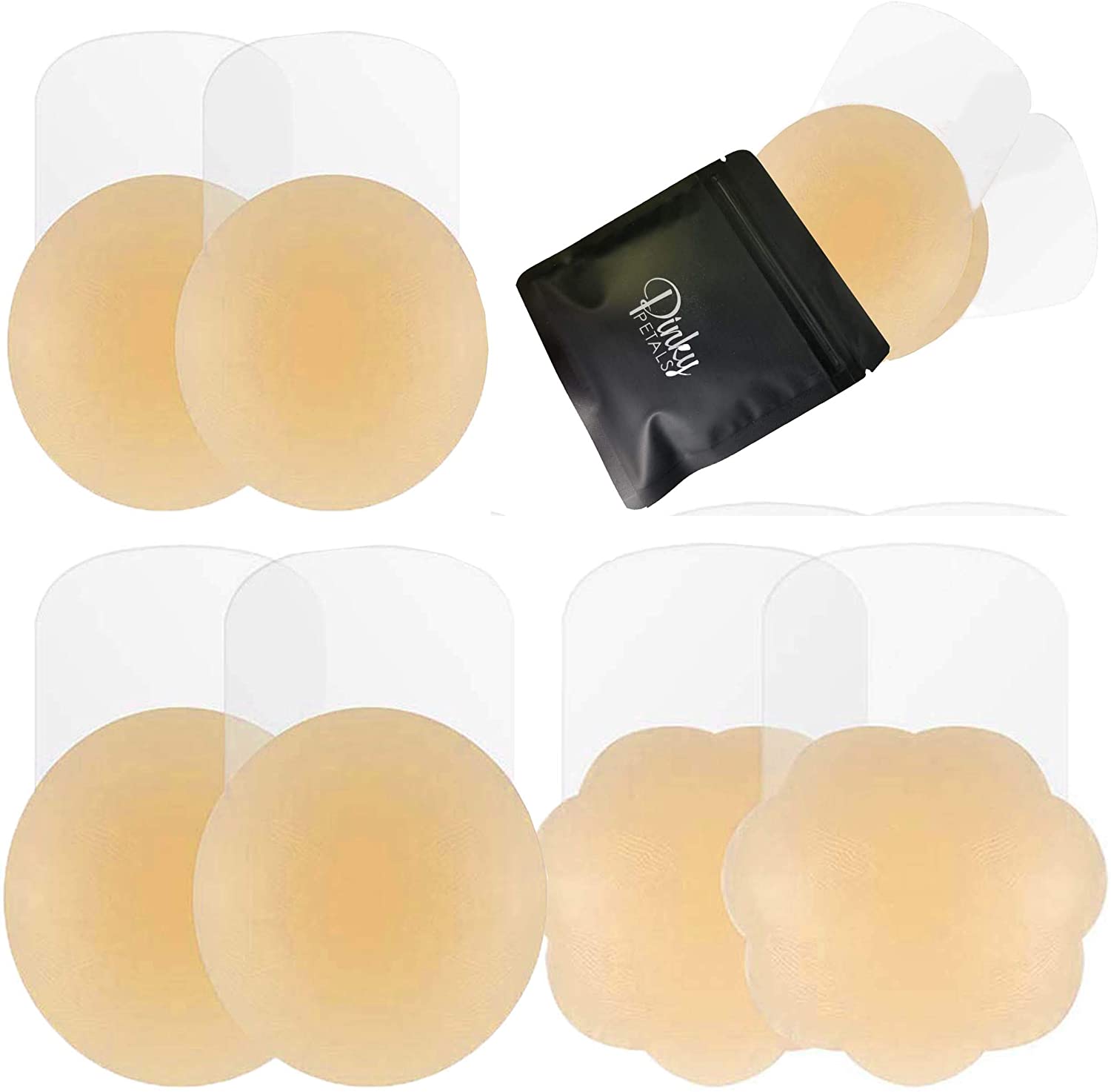 Price:$21.99 Pinky Petals Women's Petite-Plus-Size Women's Nipple Cover Thin Pasties with Lift, Reusable Bra, Nude, 2 Pair, 2 Pair at Amazon Women’s Clothing store