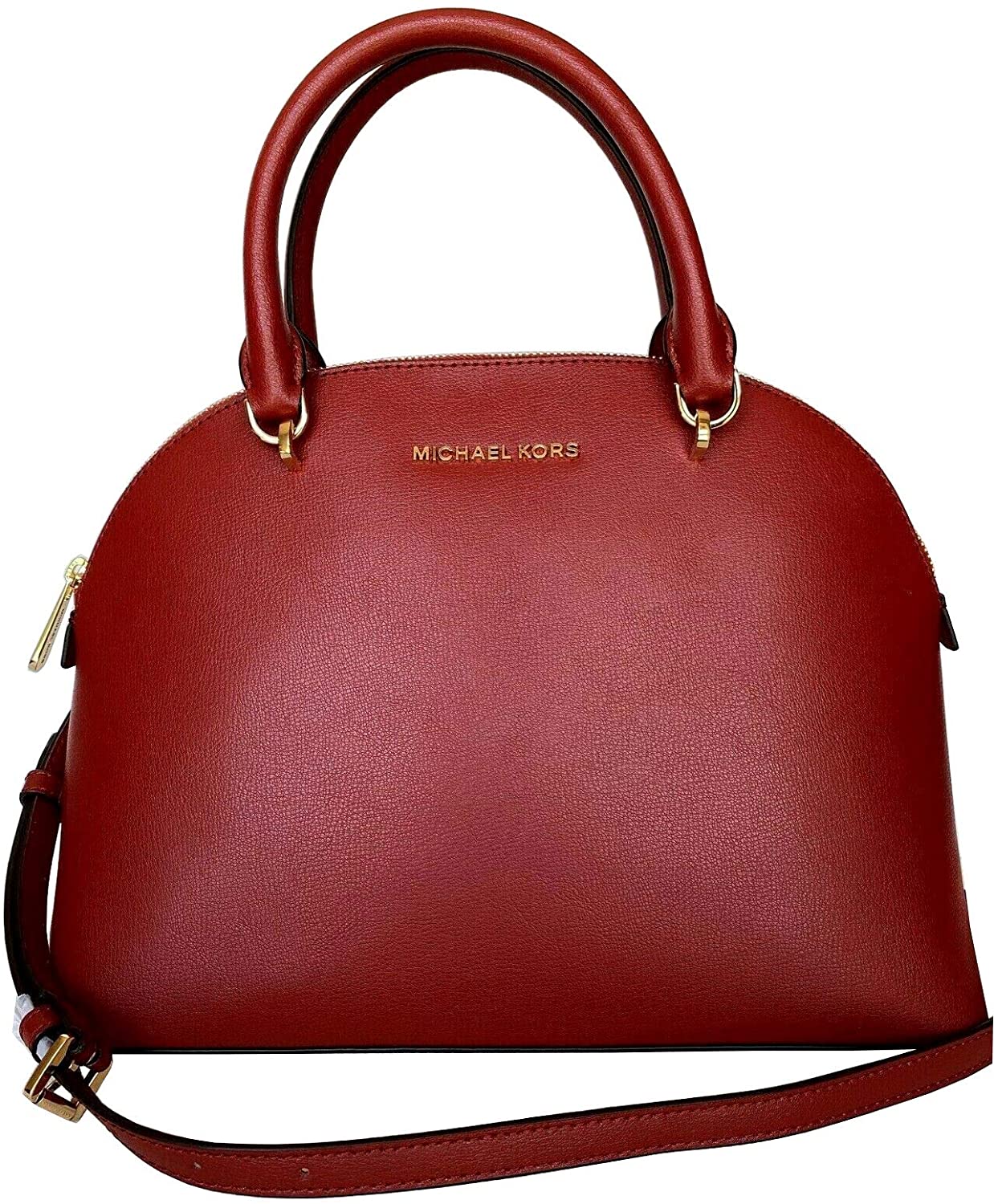 Price:$144.00    Michael Kors Large Emmy Women's Leather Shoulder Dome Satchel Bag (Scarlet)  Clothing