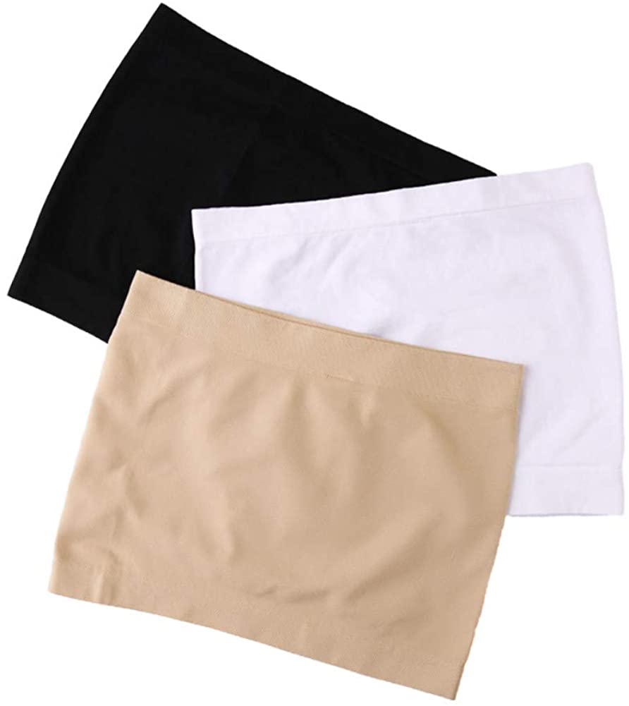 Price:$19.49 DABER VICH Women's Strapless Seamless Stretch Long Bandeau Tube Top 3 Pack Active Base Layer at Amazon Women’s Clothing store
