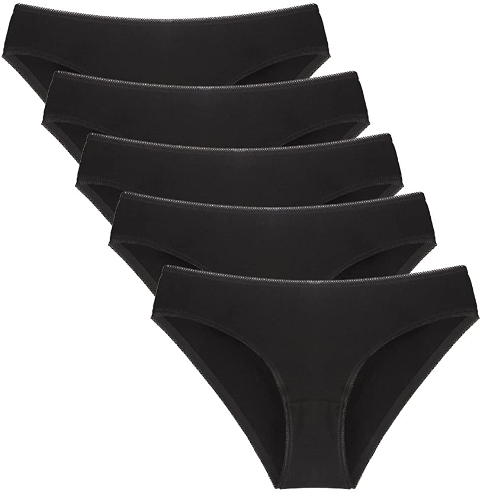 Price:$9.99 YOYI FASHION Women's Multi Packs Black Cotton Breathable Low-Rise Bikini Panties at Amazon Women’s Clothing store