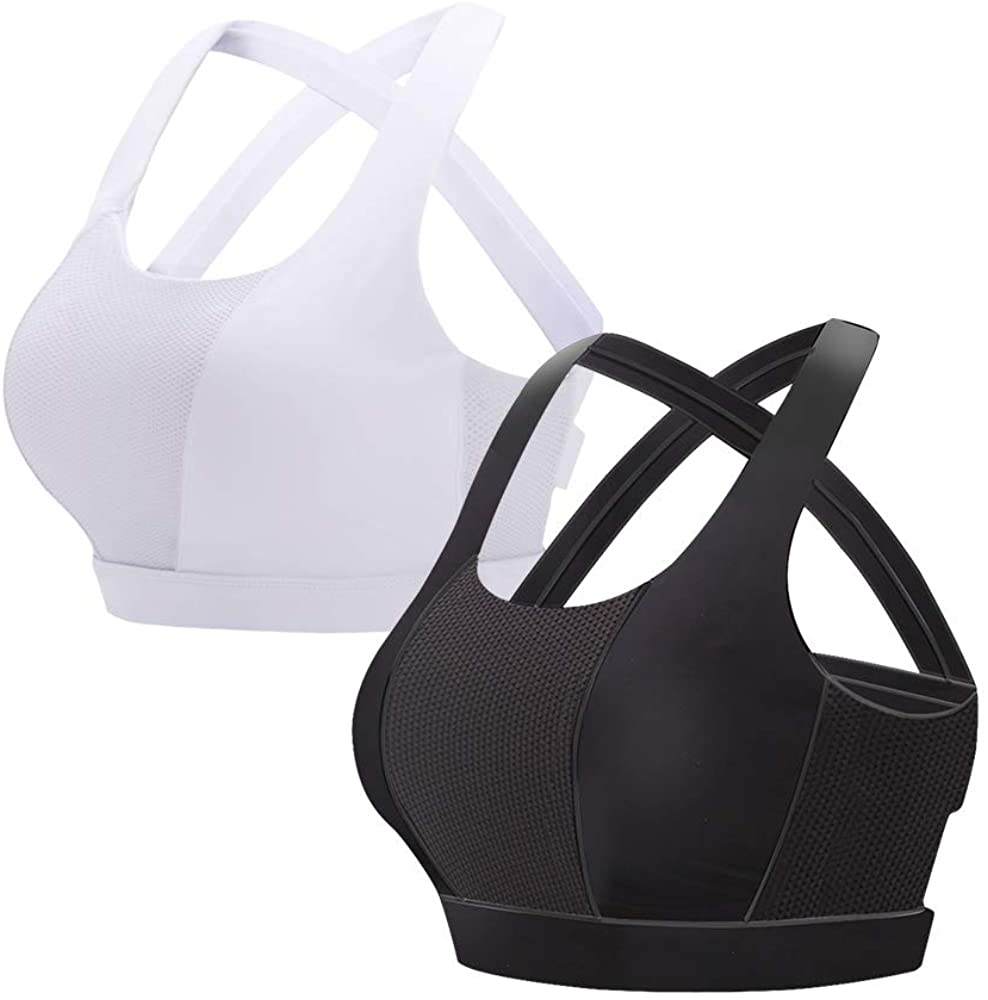 Price:$14.09 Women Sports Bra, Max Supportive Mesh Tops Activewear Fitness Workout Running Yoga Bras at Amazon Women’s Clothing store