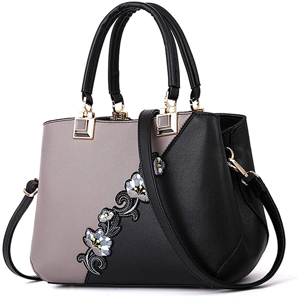 Price:$29.99    ELDA Embroidery Women Top Handle Satchel Handbags Shoulder Bag Tote Purse Messenger Bags  Clothing