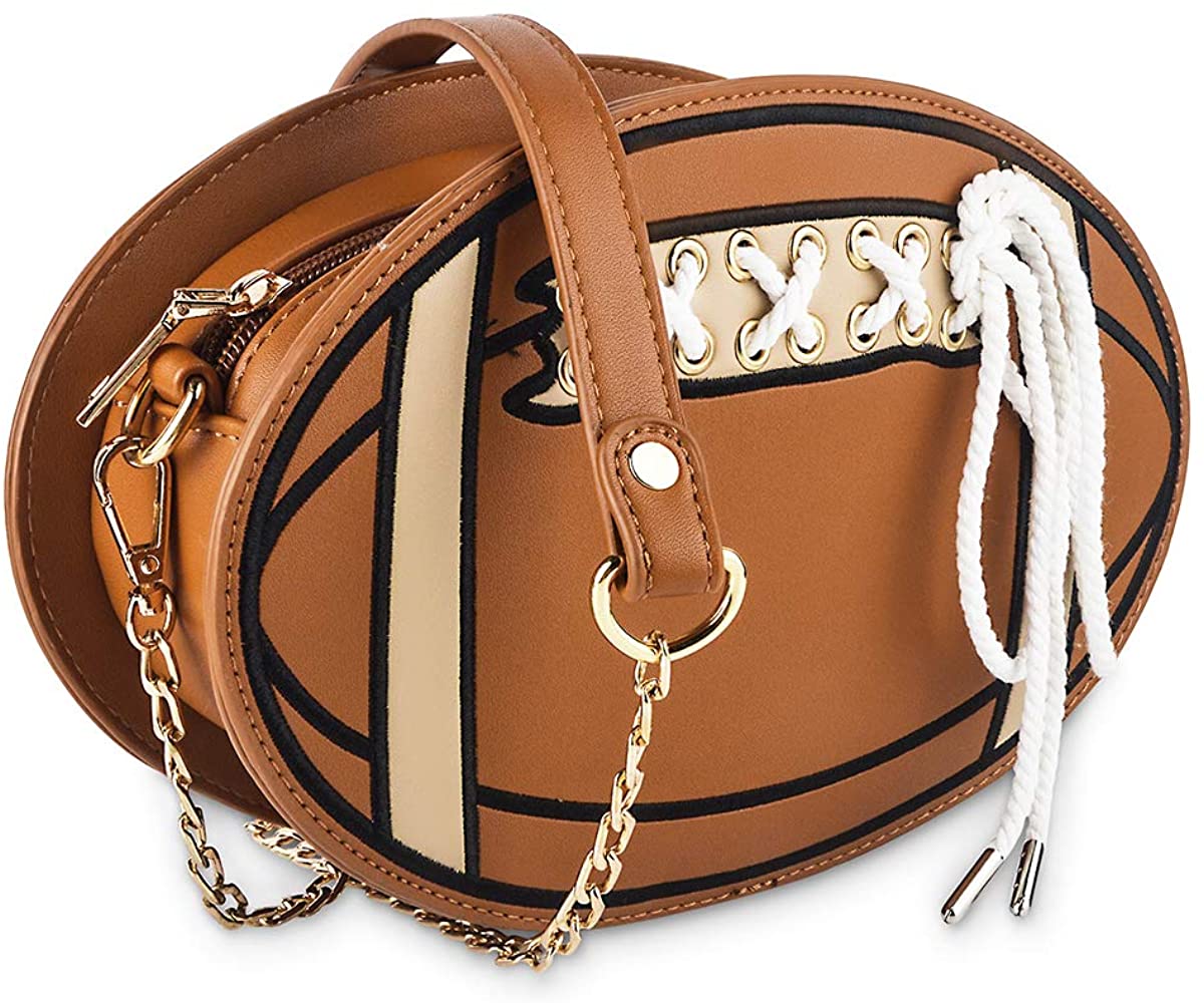 Price:$25.99 Cute Football Teenager Shoulder Bag, Ustyle Funny Women Crossbody Bag (brown)  Handbags   
